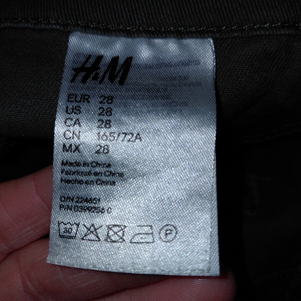 H&M Khaki Green Skinny Ankle Jeans - Regular Waist - Size 28 - Picture 12 of 16